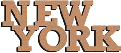 Gomille MDF decoratie New York 28 cm - creatief figuurwoord