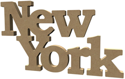 Gomille MDF decoratie New York 35x20x1,6 cm creatief speelgoed