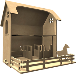 Gomille écurie MDF jouet créatif 43x40x37 cm