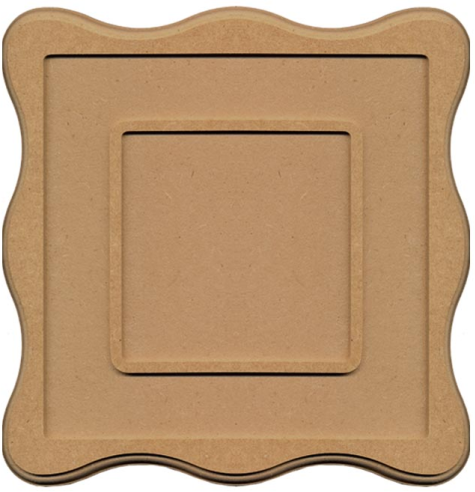 Gomille Gomille MDF Plaat Vierkant Gegolfd 22,5x22,5 cm