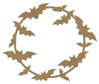 Gomille forme créative MDF chauves-souris 37x37 cm décoration Halloween
