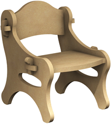 Gomille Chaise enfant MDF à décorer créativement 26x26x37 cm