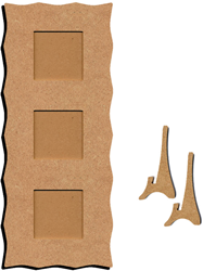 Gomille cadre photo MDF trio 49x20 cm décoration créative