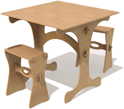 Gomille MDF vierkante tafel knutseltafel 78x78x74 cm decoreren
