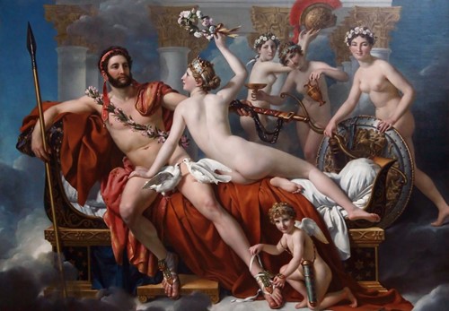Grafika puzzel Jacques-Louis David: Mars entwaffnet durch Venus und die Grazien, 1824 - 12 stukjes