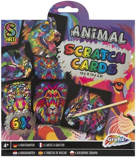 Grafix Grafix Regenboog Kraskaarten 19,5x19,5 cm Dieren