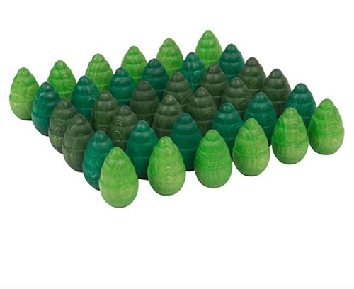 Grapat arbres mandala en bois vert - jouet éducatif 36 pièces-2