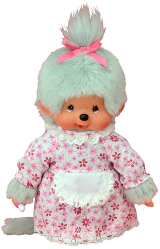 Monchhichi peluche poupée grand-mère grise peluche 20 cm originale