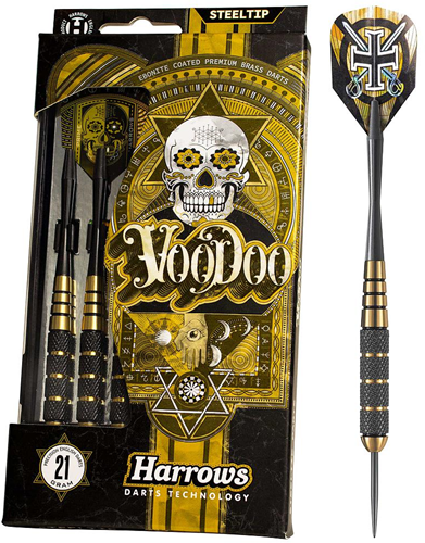Harrows steeltip dartpijlen Voodoo Brass 23g - zwart - darts