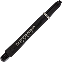 Harrows dart shafts carbon super grip - zwart zilver - short - darts accessoire