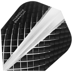 Harrows dart flights 100 micron Quantum set - Charcoal/White - extra sterk