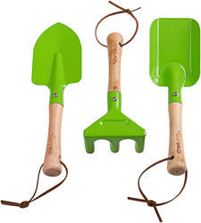 BigJigs outils de jardin bois-acier - set jouet enfant 3 pièces