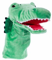 Heunec pluche handpop krokodil - 33 cm - poppenkast speelgoed