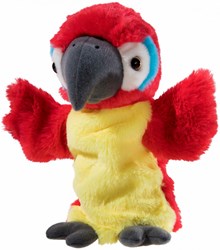 Heunec marionnette main perroquet peluche jouet coloré 25cm éducatif