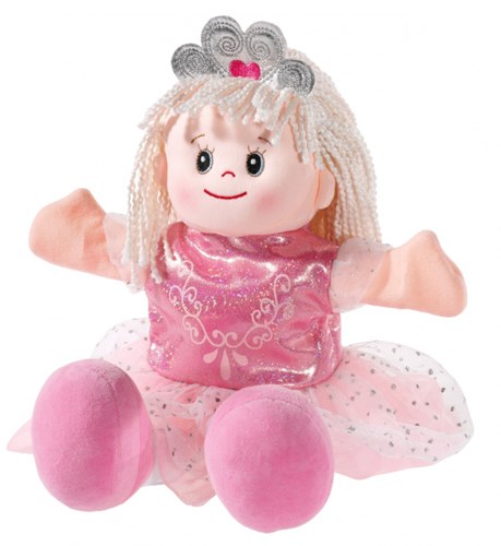 Heunec marionnette princesse poupée peluche 30cm rose jouet éducatif