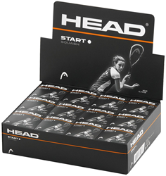 Head squashballen wit - Start Single White Dot - doos van 12 stuks