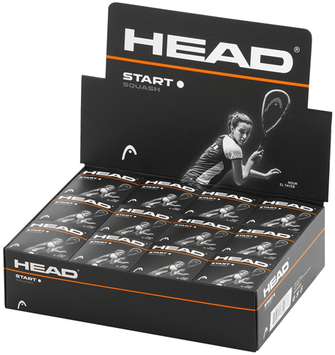 Head squashballen wit - Start Single White Dot - doos van 12 stuks
