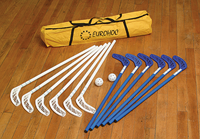 Eurohoc set de hockey club 90 cm blanc bleu - kit complet pour enfants