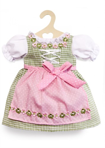 Heless robe de poupée dirndl vert rose 28-33 cm jouet traditionnel-3
