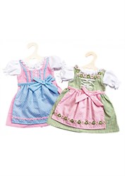 Heless robe de poupée dirndl vert rose 28-33 cm jouet traditionnel