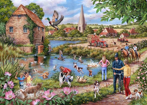 House of Puzzles puzzle Doggy Paddle 1000 pièces animaux