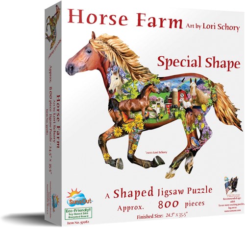 SunsOut puzzel Horse Farm - 800 stukjes legpuzzel karton-2