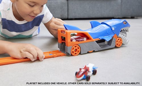 Hot Wheels speelgoed Haaien Transportwagen met auto en opslagfunctie-3