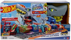 Hot Wheels speelgoed Ultra Shark Car Wash - autowasstraat met auto