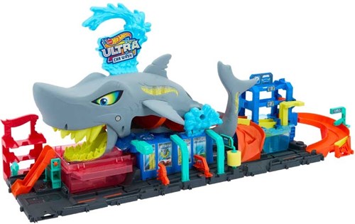 Hot Wheels speelgoed Ultra Shark Car Wash - autowasstraat met auto-2