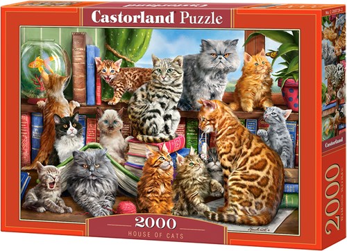 Castorland puzzel House of Cats - 2000 stukjes legpuzzel katten-2