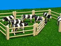 Kids Globe houten hekken boerderij speelgoed 6 stuks 1:32 schaal-2