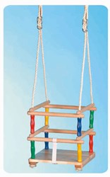 NHF houten babyschommel met sisaltouw - veilige baby schommel