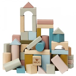 Micki houten blokken bouwspeelgoed - 60 stuks - educatief speelgoed