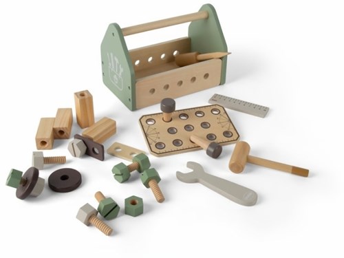 Dantoy houten gereedschapsbox speelgoed set 26-delig voor kinderen
