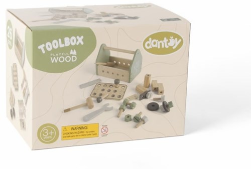 Dantoy houten gereedschapsbox speelgoed set 26-delig voor kinderen-2