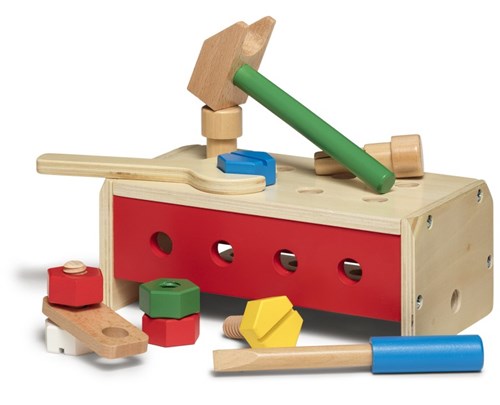 Micki houten constructieset gereedschapskist speelgoed 25-delig-3