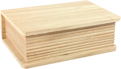 Playwood boîte livre en bois rangement loisirs créatifs 20x14,1x6,9 cm décoration