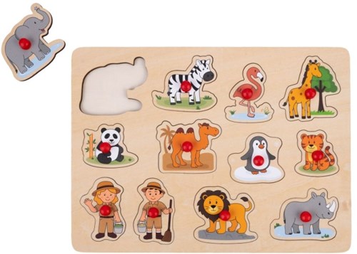 Angel Sports houten puzzel dierentuin - educatief speelgoed voor peuters-2