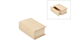 Hobbygroep boîte à tiroir livre en bois multicolore 13x8,5x5 cm
