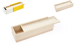 Hobbygroep boîte à crayons en bois couvercle règle jouet créatif 22x7x5,2 cm