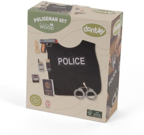 Dantoy set de police en bois 8 pièces pour enfants-2