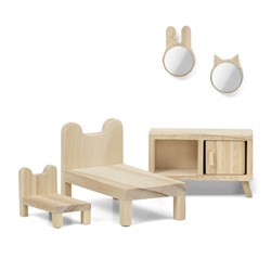 Lundby chambre en bois pour maison de poupée DIY - ensemble de meubles