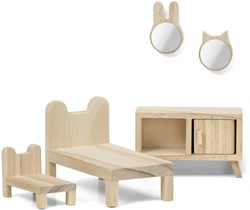 Lundby chambre en bois pour maison de poupée DIY - ensemble de meubles