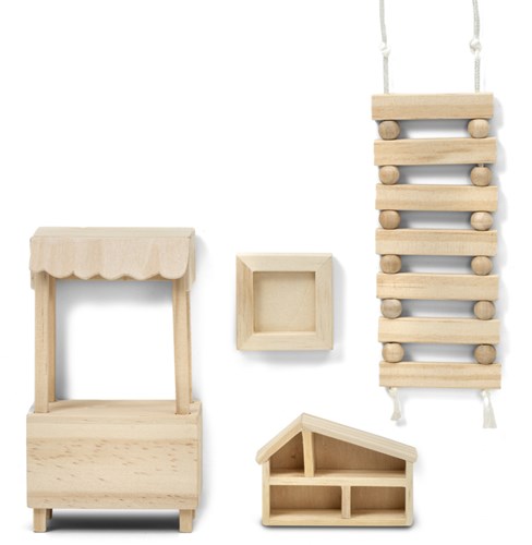 Lundby houten poppenhuismeubels DIY speelset - creatief speelgoed