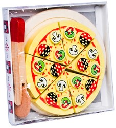 Tanner Houten snijpizza met snijder