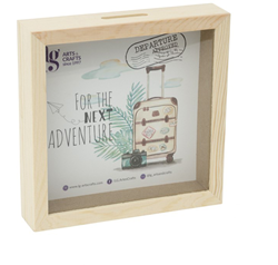 Hobbygroep tirelire cadre en bois - décoration et économie 13x13x3,6 cm