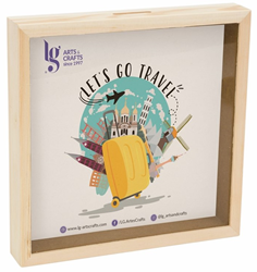 Hobbygroep tirelire cadre en bois - jouet décoratif 25x25x4 cm