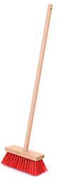 Klein balai de rue en bois - jouet balai enfant 77cm rouge