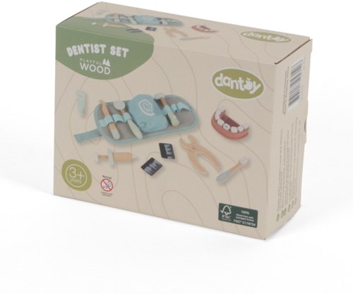 Dantoy set dentiste en bois jouet 19 pièces dans boîte éducatif-2