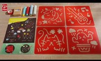 Hape krijtjes en sjablonen kunst set voor kinderen tekenen-2